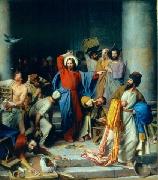Carl Heinrich Bloch Jesus casting out the money changers at the temple Germany oil painting artist
